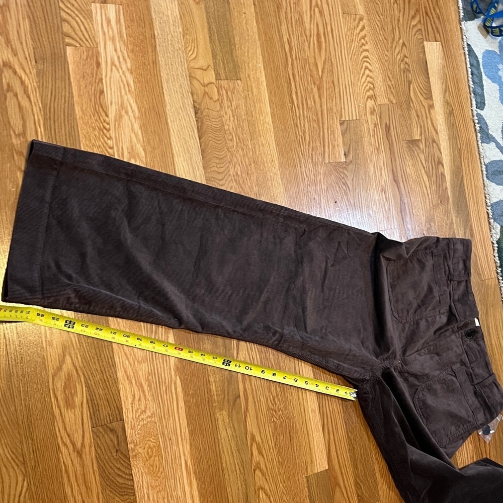 Anthropologie x Maeve Colette Wide-Leg Full Length Corduroy Pants Brown 33 NWT - Picture 8 of 14
